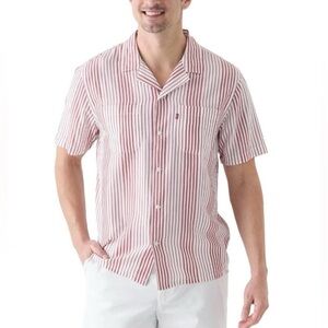 Levi's Red and White Striped Casual Shirt size M